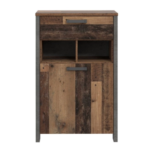 Szafka na buty z szufladą CLIF Old – Wood Vintage/Beton